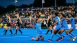 Indian women's hockey team celebrates with the FIH Hockey Women's Nations Cup trophy in Auckland