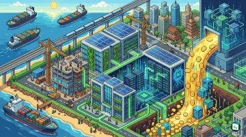 A conceptual image of a modern data centre with server racks and cooling systems, representing AI-ready digital infrastructure.