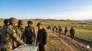 Indian Army contingent at the opening ceremony of Exercise Khaan Quest 2026 at Five Hills Training Area, Ulaanbaatar, Mongolia