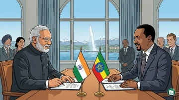 Representatives of India and Ethiopia signing the WTO accession protocol in Geneva
