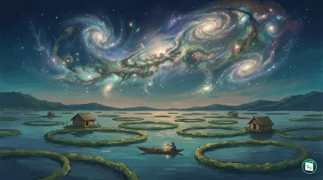 Artist's impression of an ancient galaxy protocluster in the early universe