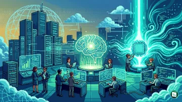 Digital representation of enterprise AI integration between TCS and Mistral AI