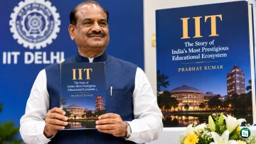 Lok Sabha Speaker Om Birla speaking at the launch of the book IIT: The Story of India's Most Prestigious Educational Ecosystem at IIT Delhi