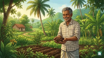 Portrait of Tamil Nadu farmer Valluvan, honoured as a Soil Farmer Hero by the UN FAO