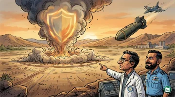 Illustration of a high-calibre conventional bomb test conducted by DRDO