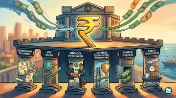 Reserve Bank of India head office representing capital inflow policy and rupee stabilization