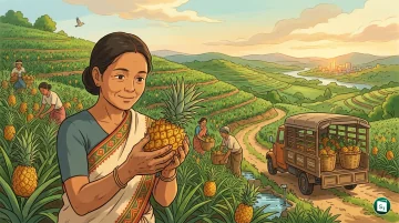 Illustration of Tripura Mission Queen Pineapple value chain launch