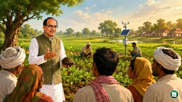 Union Minister Shivraj Singh Chouhan at the launch of Khet Bachao Abhiyan in Ramsiya village, Raisen, Madhya Pradesh