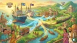 Illustration representing supply chain finance and risk sharing between global banking institutions