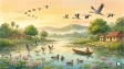 A scenic view of the Jai Prakash Narayan Bird Sanctuary also known as Surha Tal in Uttar Pradesh