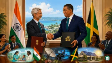 External Affairs Minister S Jaishankar with Jamaican Prime Minister Andrew Michael Holness