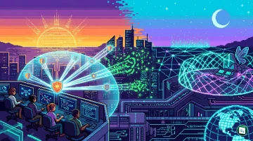 Digital representation of AI-driven cybersecurity defense mechanisms