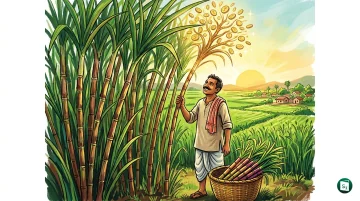A lush sugarcane field in India representing the agricultural boost from the FRP hike