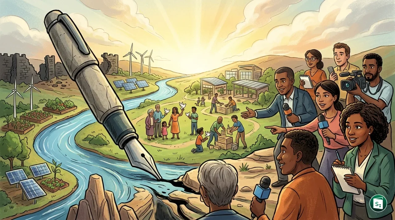 Illustration of World Press Freedom Day celebrating media independence and journalism