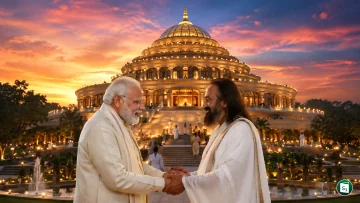 The newly constructed lotus-shaped Dhyan Mandir at the Art of Living International Centre in Bengaluru
