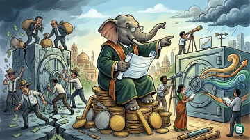 Reserve Bank of India building and financial symbols representing credit loss provisioning