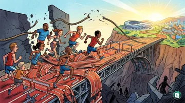 Athletes competing on a running track representing World Athletics Day