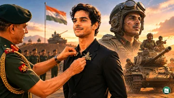Ishaan Khatter receiving the honorary membership of the 45 Cavalry Regiment