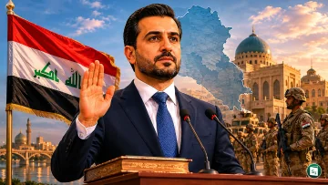 Ali Falih Kadhim al-Zaidi being sworn in as the Prime Minister of Iraq