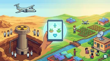 Scientific instruments and a digital map of India representing technological growth