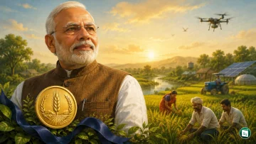 Prime Minister Narendra Modi receiving the FAO Agricola Medal