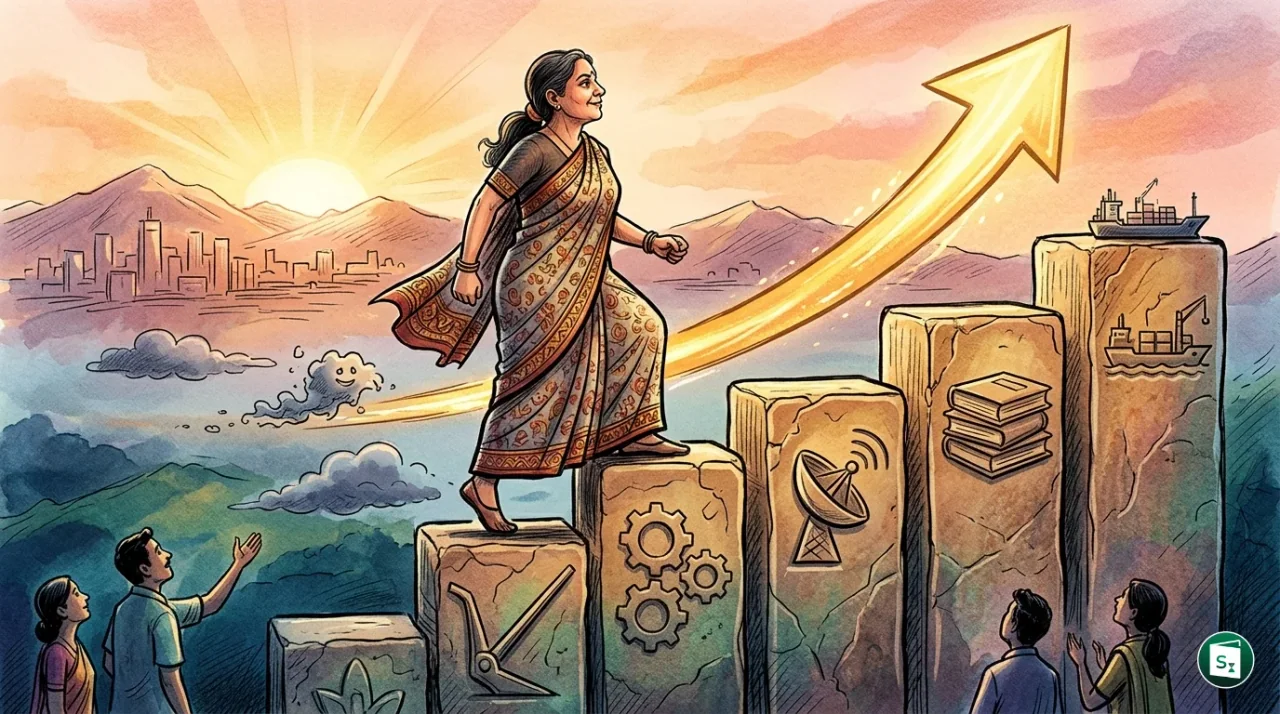 India's GDP growth chart reflecting an upward trend