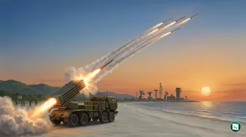 The Suryastra Universal Rocket Launcher system during field trials