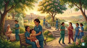 International Nurses Day 2026 theme poster and medical professionals