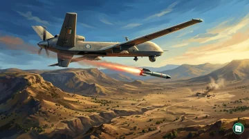 A tactical UAV launching the ULPGM-V3 precision guided missile during trials