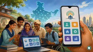 Union Minister Virendra Kumar launching the PM-AJAY portal and mobile app