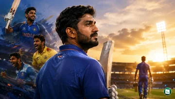 Indian all-rounder Vijay Shankar during a cricket match