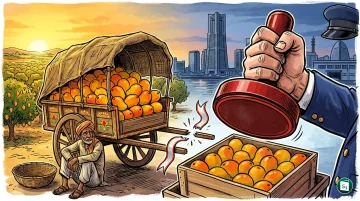 A basket of fresh Indian mangoes representing the export quality