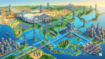 Digital rendering of an integrated power and data network across Asia