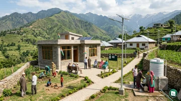 A view of a remote border village in Jammu and Kashmir representing development initiatives.