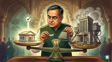 Reserve Bank of India building with financial symbols representing NBFC regulation
