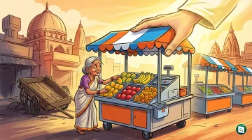 Union Minister Sanjay Seth distributing Namo Stalls to street vendors in Ranchi