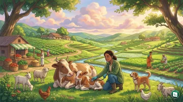 A veterinarian examining livestock to ensure health and food safety.