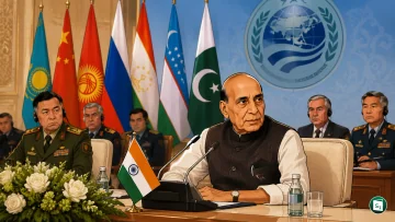Union Minister Rajnath Singh at the 23rd SCO Defence Ministers’ Meeting in Bishkek