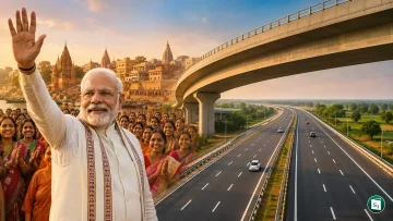 Prime Minister Narendra Modi inaugurating the Ganga Expressway in Uttar Pradesh