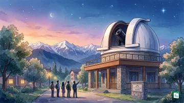 14-inch Celestron telescope dome of NIT Srinagar Observatory for Astronomy and Astrophysics at night