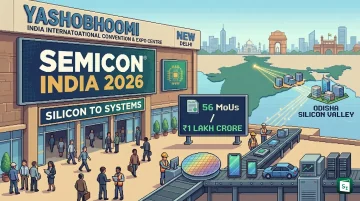 Prime Minister inaugurating SEMICON India 2026 at Yashobhoomi convention centre in New Delhi