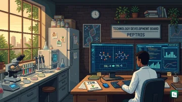 Representation of AI driven drug discovery lab work under the TDB Peptris VIGOR project