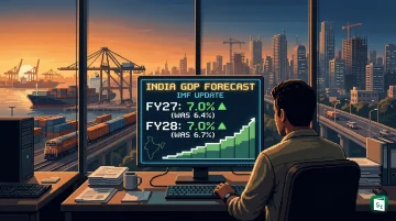 IMF headquarters building representing India GDP forecast revision to 7 percent for FY27 and FY28