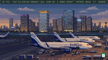 IndiGo Airbus narrow-body aircraft financed through Citi and Credendo via GIFT IFSC