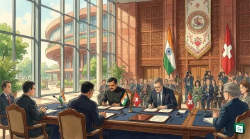 Swiss President Guy Parmelin at the second India-EFTA Prosperity Summit in New Delhi