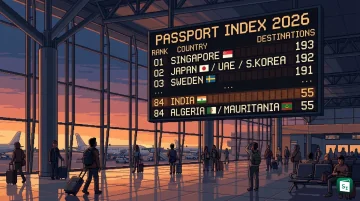 Singapore passport ranked first and Indian passport ranked 84th in Henley Passport Index 2026 global rankings