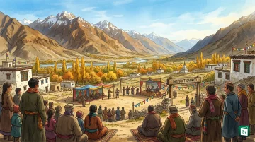 Suru Valley landscape near Sankoo town in Kargil region of Ladakh
