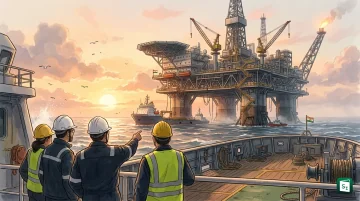 Offshore oil and gas platform representing ONGC operations in India