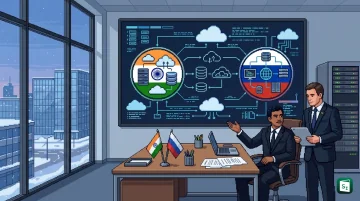 Representatives of BharatCloud and Tatarstan IT Park exchanging MoU documents at business forum in Kazan