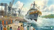 INS Srishti Next Generation Offshore Patrol Vessel at launch ceremony at Goa Shipyard Vaddem facility